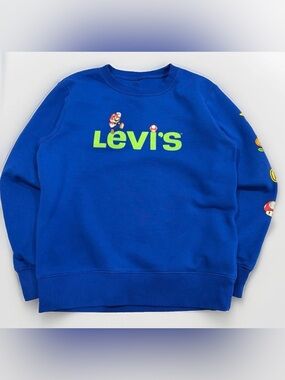 Levi's x Nintendo Crewneck Sweatshirt Super Mario Kids Size Large (12-13Y) Rare